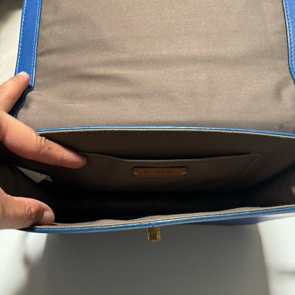 J. CREW Edie Leather Handbag in Casablanca Blue and Brass Hardware - Picture 5 of 5